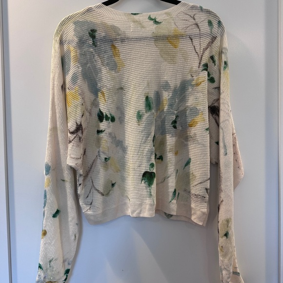 Anthropologie Printed-Linen Pullover Sweater - Picture 4 of 4